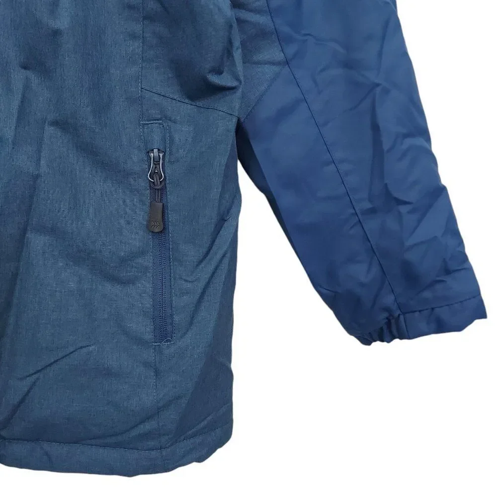 All In Motion Soft Shell Hooded Jacket Youth XL 16 Blue Zip Up Insulated Winter